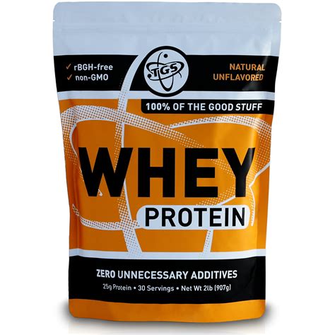 TGS All Natural 100% Whey Protein Powder Unflavored, Unsweetened ...