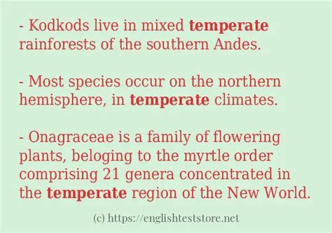 In sentence examples of "temperate" - EnglishTestStore Blog