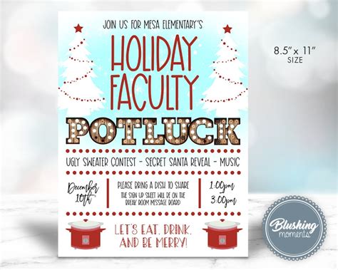 EDITABLE Potluck Invitation, Christmas Flyer, Thanksgiving Flyer, Thanksgiving Invitation ...