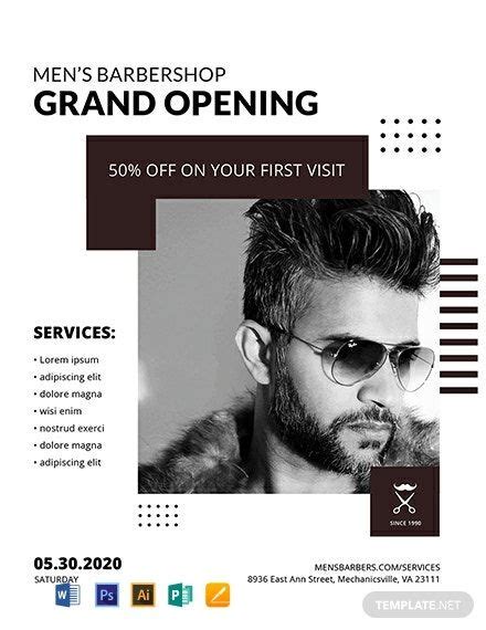 Instantly Download Free Barbershop Grand Opening Flyer Template, Sample ...