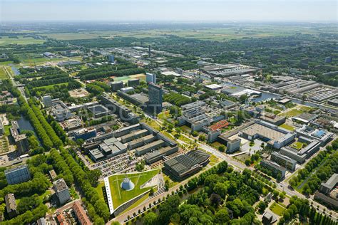 aerial view Delft University of Technology, Delft, south Holland, the Netherlands