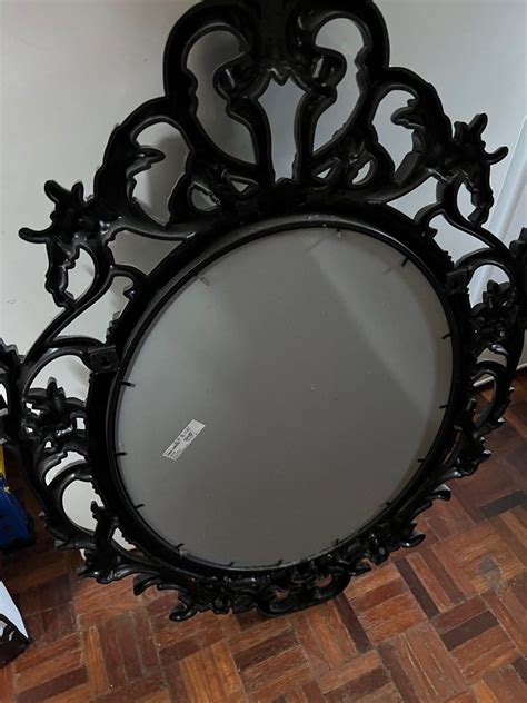 Ikea ung mirror black mirror plastic mirror wall mirror, Furniture ...