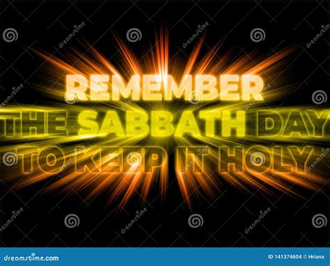 Remember the Sabbath Day To Keep it Holy - Bible Motivation Quote Poster Stock Illustration ...