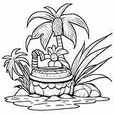 Hawaiian Luau Coloring Page · Creative Fabrica sketch template