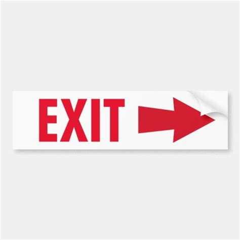 Exit Sign Bumper Sticker | Zazzle