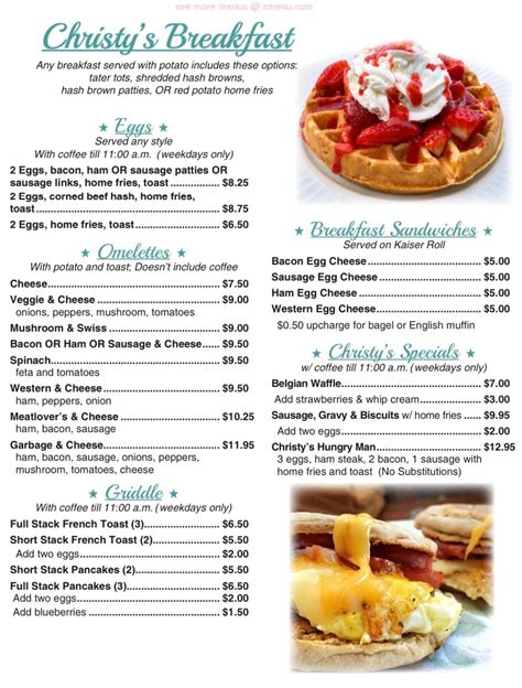 Online Menu of Christy's Diner Restaurant, Binghamton, New York, 13904 ...