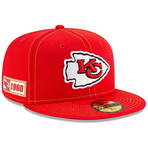 Men's New Era Red Kansas City Chiefs 2019 NFL Sideline Road Official ...