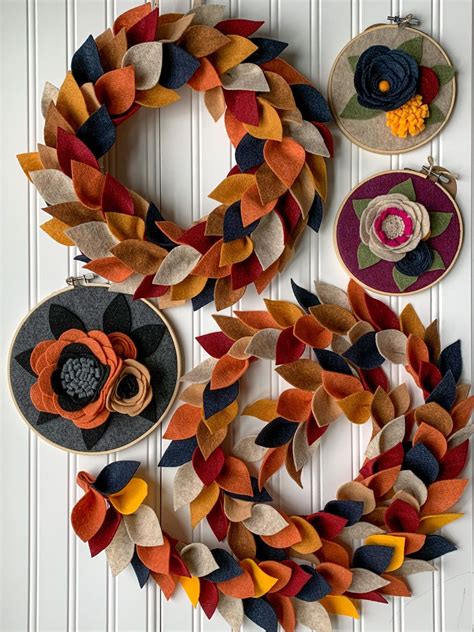 Fall Felt Leaf Garland Fall Mantel Decor Garland Autumn Leaf - Etsy