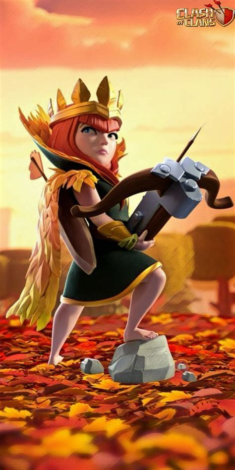 Clash of clans, , angel, anime, archer queen, autumn archer queen, hero, super, HD phone ...