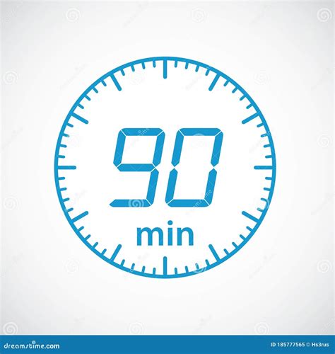 Timer Sign 90 Min on White Background. Countdown Stock Vector - Illustration of white, label ...