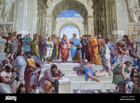 Download this stock image: Raphael (1483-1520), The School of Athens fresco (1509–1511). Stanza ...