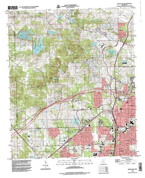 Ridgeland topographic map 1:24,000 scale, Mississippi