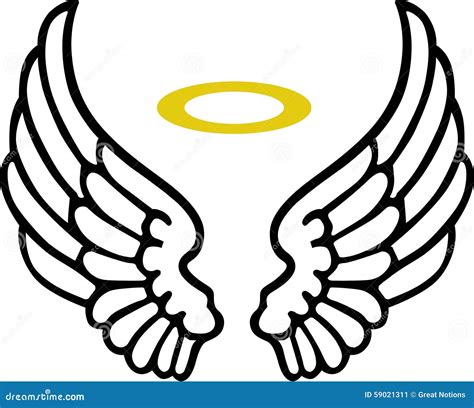 ANGEL WINGS with HALO stock illustration. Illustration of abstract - 59021311