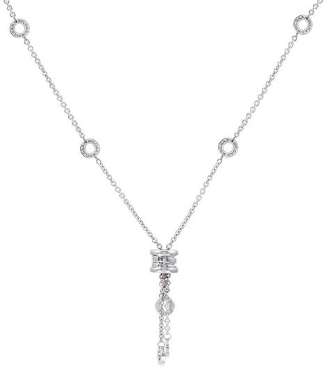 Bvlgari B.Zero1 Drop Pendant Necklace in White Gold - Pendants/Lockets ...