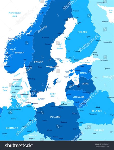 Baltic Sea Area Map Detailed Vector Stock Vector (Royalty Free ...