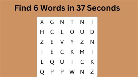 Word Search Puzzle: Can you find 6 words in the image within 37 seconds?