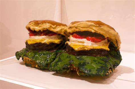 Claes Oldenburg, Two Cheeseburgers, with Everything (Dual Hamburgers), 1962. MoMA, New York ...