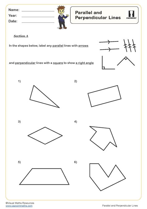 Parallel and Perpendicular Lines Worksheet | PDF printable Geometry Worksheets