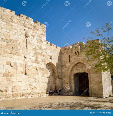 Jaffa Gate in Old City of Jerusalem, Israel Editorial Stock Image - Image of armenian, fort ...