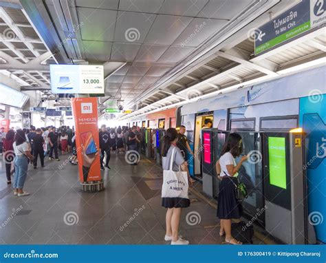 Siam BTS Station BANGKOK,THAILAND-17 AUGUST 2018: Stairway To the Station. this Station is an ...