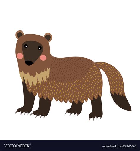 Wolverine animal cartoon character Royalty Free Vector Image