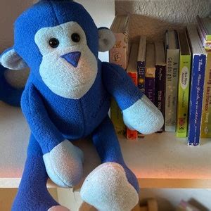 Blue Stuffed Monkey Toy | Etsy