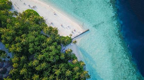 Download maldives, island, tropical, aerial view, beach 1366x768 wallpaper, tablet, laptop ...