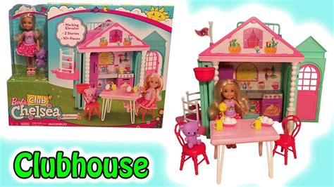 Barbie Club Chelsea Clubhouse Playset + Chelsea Doll & Accessories Playhouse With Moving ...