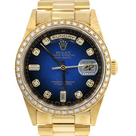 Rolex Day-Date 18348 18k Yellow Gold Blue Face Dial Watch-Boca Raton