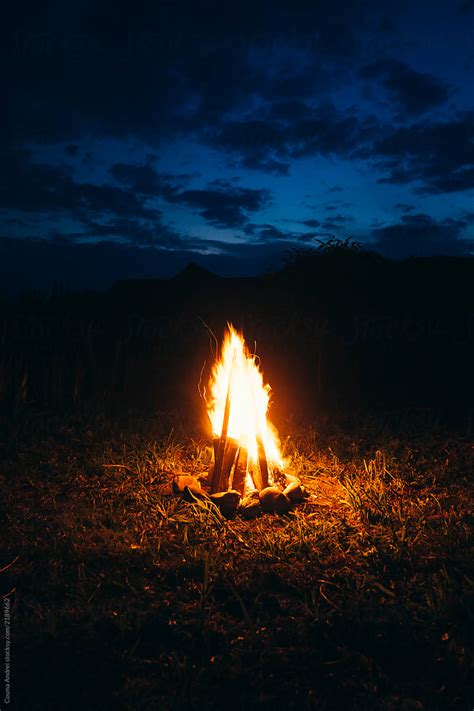 "Campfire At Night" by Stocksy Contributor "Cosma Andrei" - Stocksy