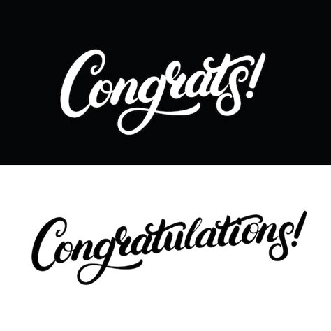 Premium Vector | Congrats hand written lettering