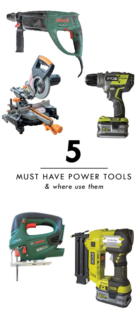 5 Must Have Power Tools & Where To Use Them