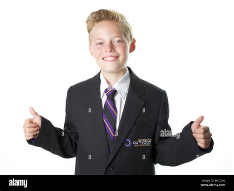 School boy in school uniform with thumbs up, year 7, Outwood Academy ...