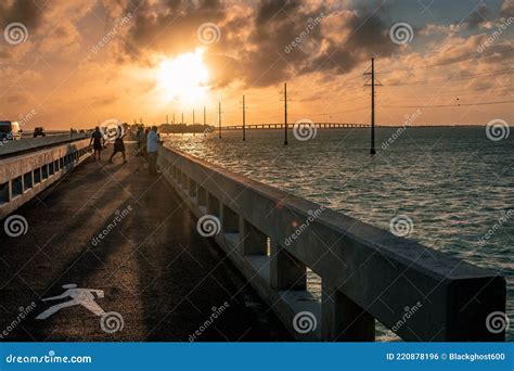 Florida Fishing with View of Sunset on the Overseas Highway in the ...