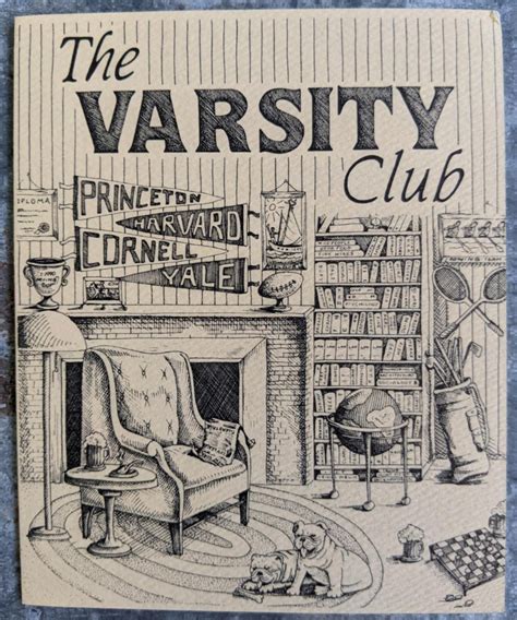 1980's The VARSITY CLUB Restaurant Vintage Mini Menu Fair Haven New Je ...