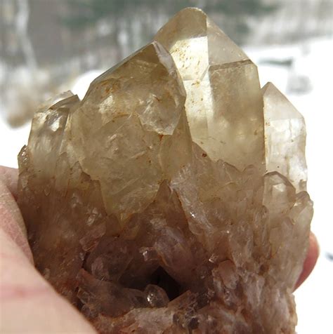 170 gram natural Citrine candle quartz cluster with 2 main points