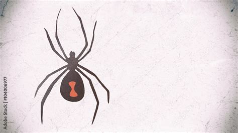 Black Widow Spider Symbol Copy Space. Black widow spider illustration. Black on white background ...