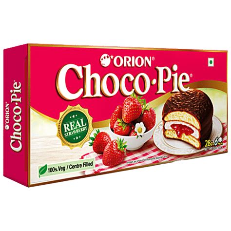 Buy Orion Choco Pie - Centre Filled Biscuit, Soft, Real Strawberry Flavour Online at Best Price ...