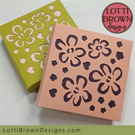 Pretty Cardstock Box Template with a Cute Floral Design