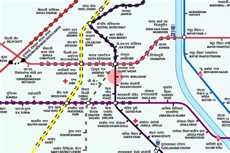 Moolchand station map - Delhi Metro