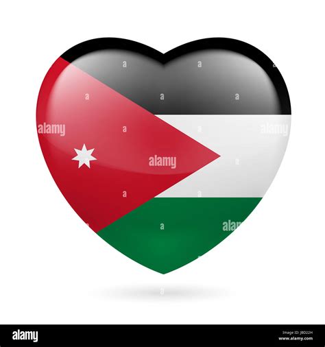 Heart with Jordanian flag colors. I love Jordan Stock Photo - Alamy