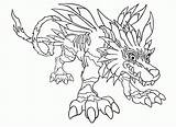 Coloring Digimon Greymon Pages sketch template