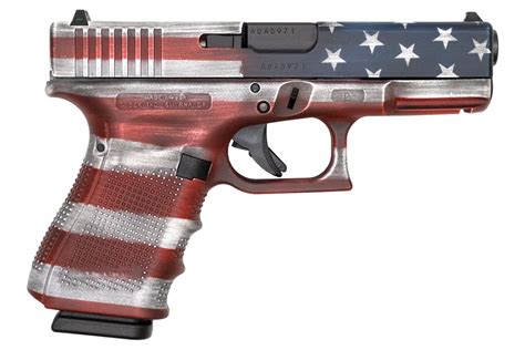 Shop Glock 19 Gen4 9mm 15-Round Pistol with American Flag Battleworn Cerakote Finish (Made for ...