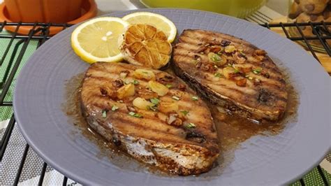 King Fish Steak With Lemon Garlic Butter Recipe