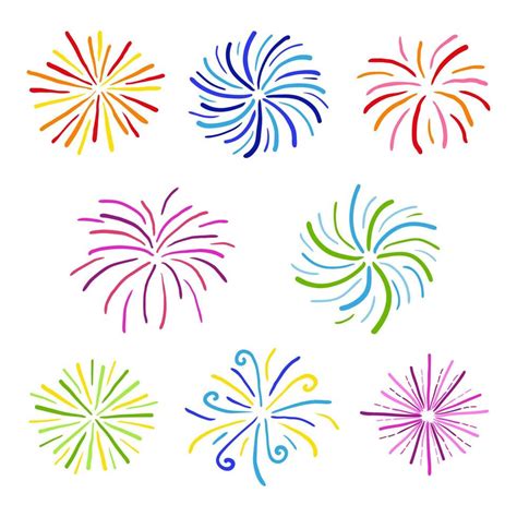 Set of doodle fireworks. 13157599 Vector Art at Vecteezy