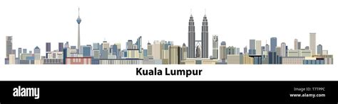 vector illustration of Kuala Lumpur city skyline Stock Vector Image ...