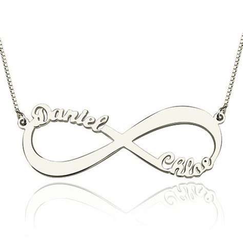 Infinity Jewellery : Personalised Infinity Symbol Necklace Double Name