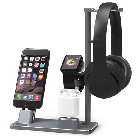 2018 Aluminium Headphone Stand Holder Charging Dock Charger Station ...