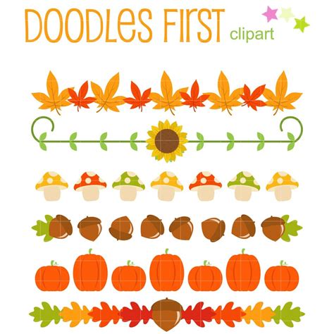 Autumn Borders Clip Art for Scrapbooking Card Making Cupcake - Etsy