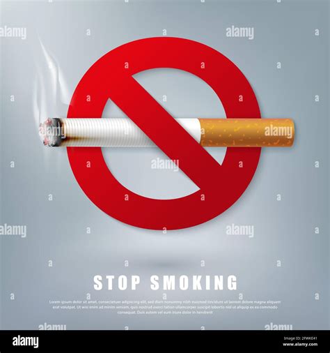 Stop smoking campaign illustration no cigarette for health cigarette ...